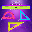 Набор чертежный большой ЮНЛАНДИЯ "Color", (линейка 30 см, 2 треугольника, транспортир), 210756