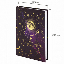 Ежедневник недатированный А5 (145х215 мм), ламинированная обложка с фольгой, 128 л., STAFF, "Starry", 113525