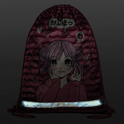 Мешок для обуви BRAUBERG KIDS, с петлей, светоотражающая полоса, 46х36 см, Anime style, 272391