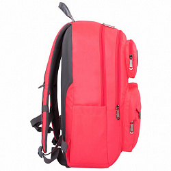 Рюкзак BRAUBERG NEON универсальный, с отделением для ноутбука, нагрудный ремешок, неоново-коралловый, 47х31х13 см, 270298