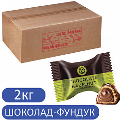 Конфеты вафельные O'ZERA "Chocolate Hazelnut" с начинкой из фундучной пасты в шоколаде, гофрокороб 2 кг, ВК414