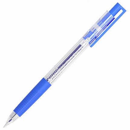 Ручка гелевая автоматическая с грипом BRAUBERG GLA, СИНЯЯ, стандартный узел 0,5 мм, линия 0,35 мм, 144216