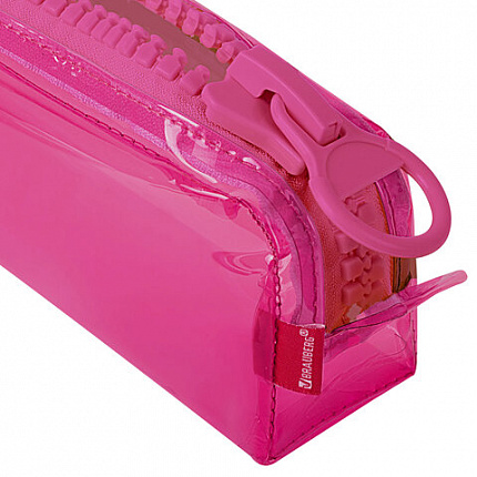 Пенал BRAUBERG с объемной "тракторной" молнией, 1 отделение, ПВХ, 22х5см, Ultra pink, 272340
