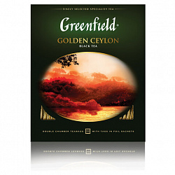 Чай GREENFIELD "Golden Ceylon" черный цейлонский, 100 пакетиков в конвертах по 2 г, 0581