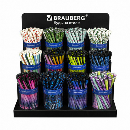 Металлическая подставка под ручки и карандаши в тубах BRAUBERG, 12 отделений, 39x39x3