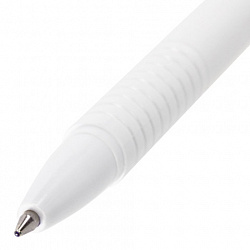 Ручка шариковая масляная автоматическая BRAUBERG "Click White", СИНЯЯ, корпус белый, узел 1 мм, линия письма 0,5 мм, 142713