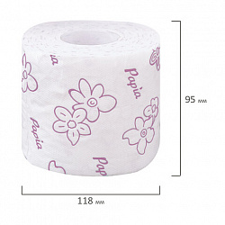 Бумага туалетная бытовая, спайка 12 шт., 3-слойная (12х16,8 м), PAPIA, Балийский цветок, 5080739
