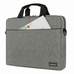 Сумка портфель HEIKKI PERSPECTIVE (ХЕЙКИ) с отделением для ноутбука 15,6", с карманом, серая, 29х40х7 см, 272595