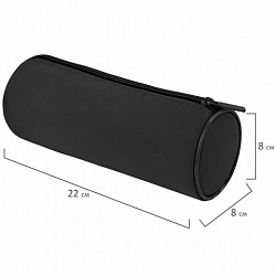 Пенал-тубус BRAUBERG, с эффектом Soft Touch, мягкий, черный, 22х8 см, 272302