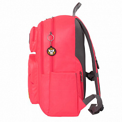 Рюкзак BRAUBERG NEON универсальный, с отделением для ноутбука, нагрудный ремешок, неоново-коралловый, 47х31х13 см, 270298