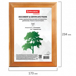 Рамка 15х20 см, дерево, багет 18 мм, BRAUBERG "HIT", канадская сосна, стекло, подставка, 390020