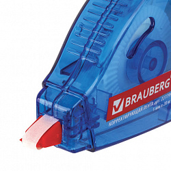 Корректирующая лента BRAUBERG, 5 мм х 20 м, корпус синий, механизм перемотки, блистер, 227799