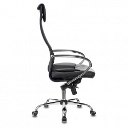 Кресло офисное BRABIX PREMIUM "Stalker EX-609 PRO", хром, мультиблок, ткань-сетка/экокожа, черное, 532416, EX609PRO_532416