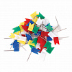 Булавки-флажки маркировочные BRAUBERG, цветные, 50 шт., пластиковая коробка, европодвес, 221537