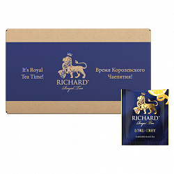 Чай RICHARD "Lord Grey" черный с бергамотом, 200 пакетиков в конвертах по 2 г, 100184