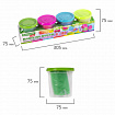 Пластилин-тесто для лепки BRAUBERG KIDS, 4 цвета, 560 г, яркие неоновые цвета, крышки-штампики, 106716