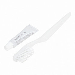 Зубной набор КОМПЛЕКТ 300 шт., HOTEL, (зубная щётка + зубная паста 4 г) саше, флоупак, 2000120/1