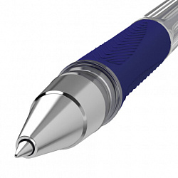 Ручка шариковая BRAUBERG "BP-GT", СИНЯЯ, корпус прозрачный, евронаконечник 0,7 мм, линия письма 0,35 мм, 144004