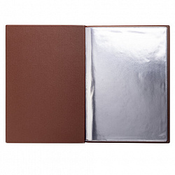 Папка "Меню" на трех винтах, с 10 файлами, 220х320 мм, коричневая, "ДПС", 2273.М-104