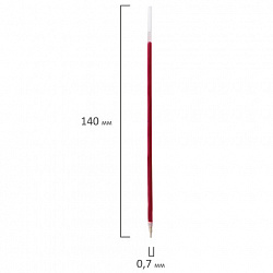 Стержень шариковый масляный BRAUBERG, 140 мм, КРАСНЫЙ, игольчатый узел 0,7 мм, линия письма 0,35 мм, 170289
