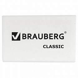 Ластик BRAUBERG "Classic", 26х17х7 мм, белый, прямоугольный, 221033