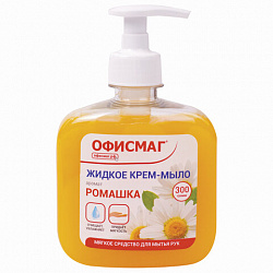 Мыло-крем жидкое 300 г ОФИСМАГ, "Ромашка", дозатор, 606783