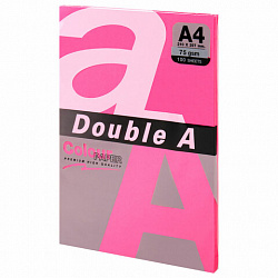 Бумага цветная DOUBLE A, А4, 75 г/м2, 100 л., неон, розовая