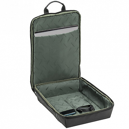 Рюкзак HEIKKI HIGH TECH (ХЕЙКИ) с отделением для ноутбука, черный, 43x28x12 см, 272589