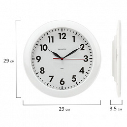 Часы настенные TROYKATIME (TROYKA) 11110118, круг, белые, белая рамка, 29х29х3,5 см