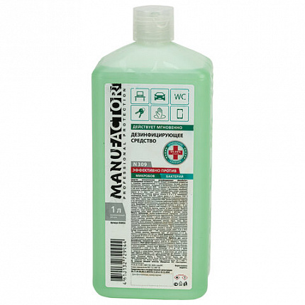 Антисептик для рук и поверхностей спиртосодержащий (70%) 1 л MANUFACTOR, дезинфицирующий, жидкость, флип-топ, N30834