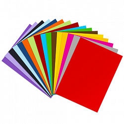 Цветная бумага А4 ТОНИРОВАННАЯ В МАССЕ, 160 листов, 16 цветов, 80 г/м2, BRAUBERG, 115089