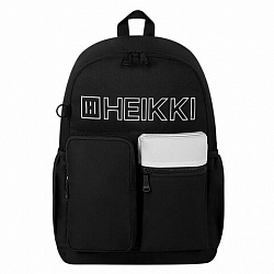 Рюкзак HEIKKI UNIQUE (ХЕЙКИ) универсальный, 6 карманов, черный с белыми вставками, 42х29х16 см, 272585