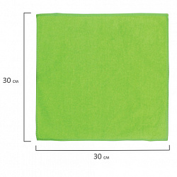 Салфетка универсальная, плотная микрофибра, 30х30 см, зеленая, 280 г/м2, ОФИСМАГ "Стандарт", 601259
