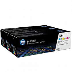 Картридж лазерный HP (CF371AM) LaserJet Pro CM1415/CP1525, №128A, оригинальный, КОМПЛЕКТ 3 цвета по 1300 страниц