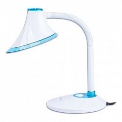Настольная лампа-светильник SONNEN OU-608, на подставке, светодиодная, 5 Вт, белый/синий, 236669