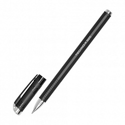 Ручка шариковая масляная BRAUBERG "Techno-X 925", СИНЯЯ, корпус черный, серебристые детали, линия 0,5 мм, 144224