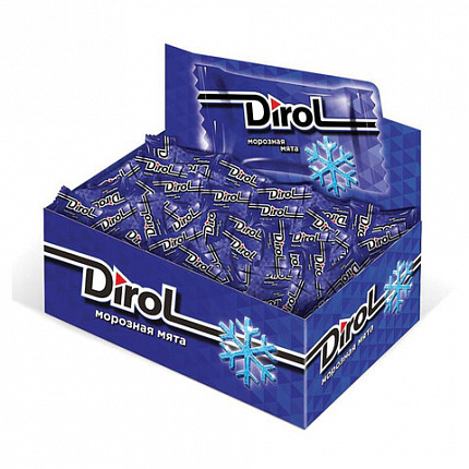 Жевательная резинка DIROL "Морозная мята", 50 мини-упаковок по 2 подушечки, 272г, ш/к, 9001397