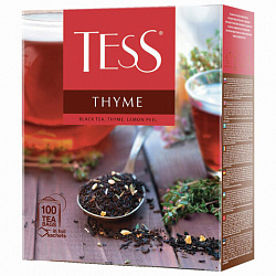 Чай TESS "Thyme" черный с чабрецом и цедрой лимона, 100 пакетиков в конвертах по 2 г, 1185-09