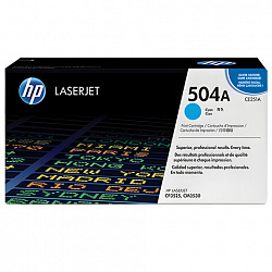 Картридж лазерный HP (CE251A) ColorLaserJet CP3525/CM3530, №504A, голубой, оригинальный, ресурс 7000 страниц