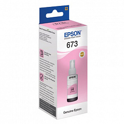 Чернила EPSON 673 (T6736) для СНПЧ Epson L800/L805/L810/L850/L1800, светло-пурпурные, ОРИГИНАЛЬНЫЕ, C13T67364A/698