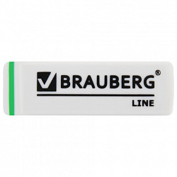 Ластик BRAUBERG "Line", 57х18х8 мм, белый, прямоугольный, скошенные края, 221036
