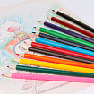 Карандаши цветные ПИФАГОР для девочек "БЫСТРЕЕ! ВЫШЕ! СИЛЬНЕЕ!", 12 цветов, классические, 181811