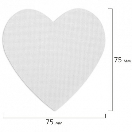 Холсты на магните в форме сердца НАБОР 4 шт., 7.5 см, 280 г/м2, 100% хлопок, BRAUBERG ART CLASSIC, 192334