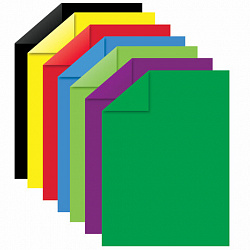Картон цветной А4 2-сторонний МЕЛОВАННЫЙ, 7 цветов, в папке, ЮНЛАНДИЯ, 200х290 мм, "ФЛАМИНГО", 111318
