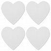 Холсты на магните в форме сердца НАБОР 4 шт., 7.5 см, 280 г/м2, 100% хлопок, BRAUBERG ART CLASSIC, 192334