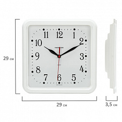 Часы настенные TROYKATIME (TROYKA) 81810835, квадрат, белые, белая рамка, 26х26х3,5 см