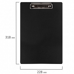 Доска-планшет BRAUBERG "NUMBER ONE" с прижимом А4 (228х318 мм), картон/ПВХ, ЧЕРНАЯ, 232216