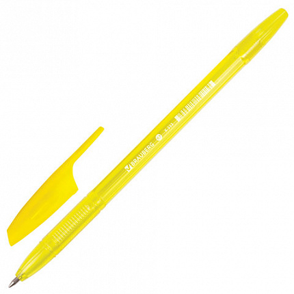 Ручка шариковая BRAUBERG "X-333" NEON, СИНЯЯ, корпус тонированный ассорти, узел 0,7 мм, линия письма 0,35 мм, 142829