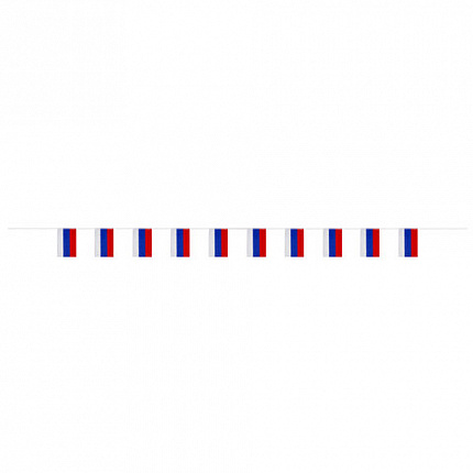 Гирлянда из флагов России, длина 5 м, 10 прямоугольных флажков 20х30 см, BRAUBERG/STAFF, 550185, RU25