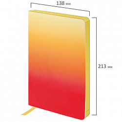 Ежедневник недатированный А5 138х213 мм, BRAUBERG "Grade", под кожу, 136 л., малиновый-жёлтый, 114463